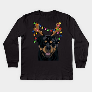 Rottweiler Christmas Kids Long Sleeve T-Shirt